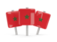 Morocco. Three square pins. Download icon.