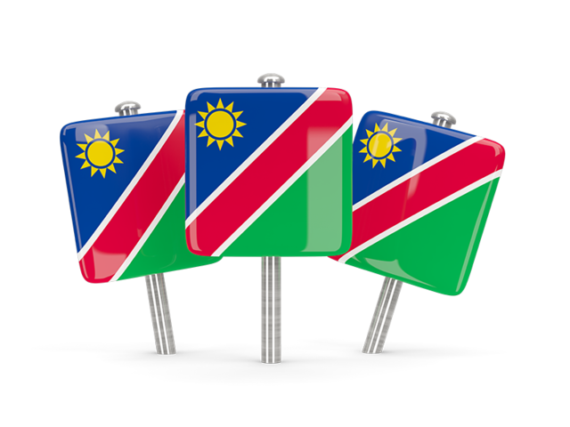 Three square pins. Download flag icon of Namibia at PNG format