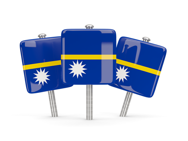Three square pins. Download flag icon of Nauru at PNG format
