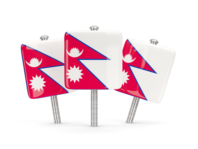 Three square pins. Download flag icon of Nepal at PNG format