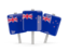 New Zealand. Three square pins. Download icon.