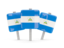 Nicaragua. Three square pins. Download icon.