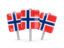 Norway. Three square pins. Download icon.