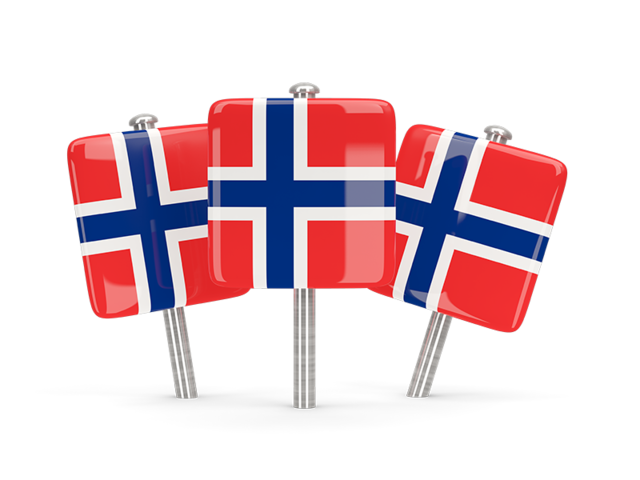 Three square pins. Download flag icon of Norway at PNG format
