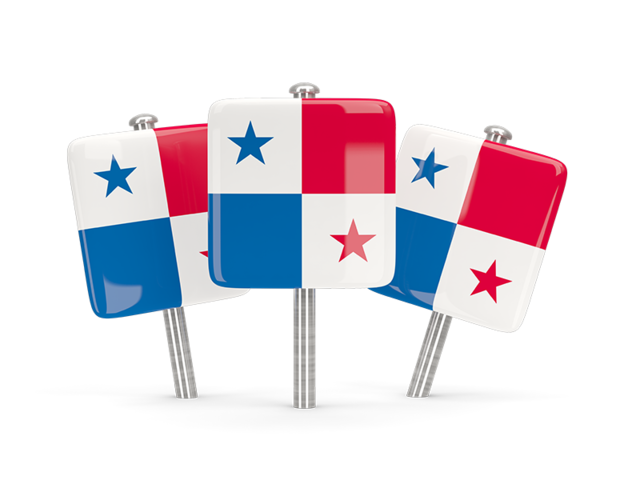 Three square pins. Download flag icon of Panama at PNG format