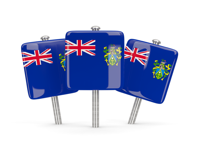 Three square pins. Download flag icon of Pitcairn Islands at PNG format