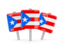 Puerto Rico. Three square pins. Download icon.