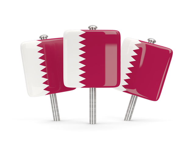 Three square pins. Download flag icon of Qatar at PNG format