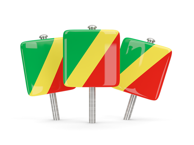 Three square pins. Download flag icon of Republic of the Congo at PNG format