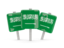 Saudi Arabia. Three square pins. Download icon.