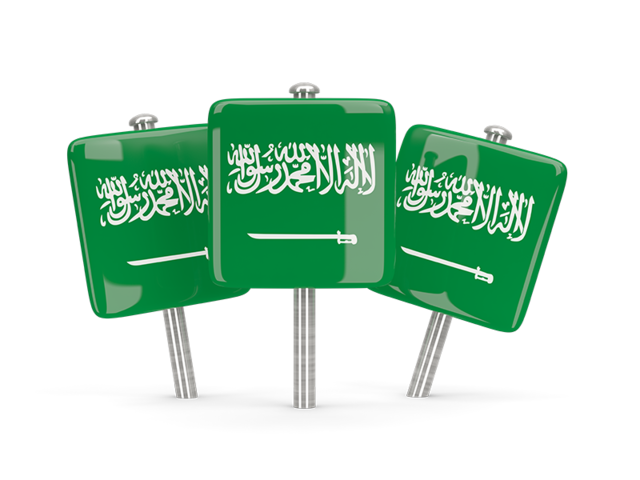 Three square pins. Download flag icon of Saudi Arabia at PNG format