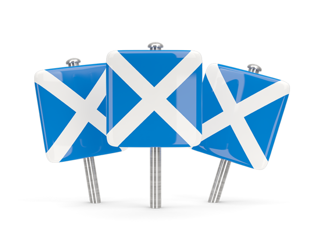 Three square pins. Download flag icon of Scotland at PNG format