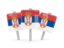 Serbia. Three square pins. Download icon.