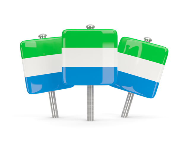 Three square pins. Download flag icon of Sierra Leone at PNG format