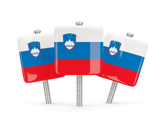 Three square pins. Download flag icon of Slovenia at PNG format