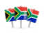 South Africa. Three square pins. Download icon.