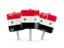 Syria. Three square pins. Download icon.