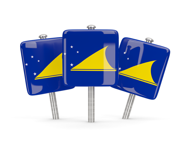 Three square pins. Download flag icon of Tokelau at PNG format