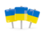 Ukraine. Three square pins. Download icon.