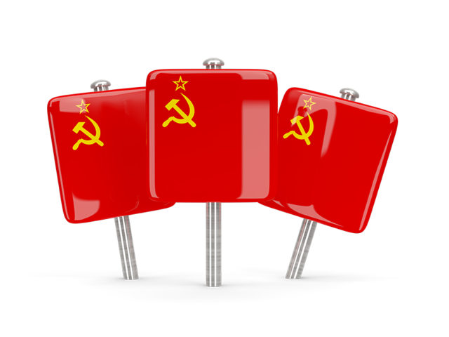 Three square pins. Download flag icon of Soviet Union at PNG format