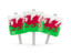 Wales. Three square pins. Download icon.