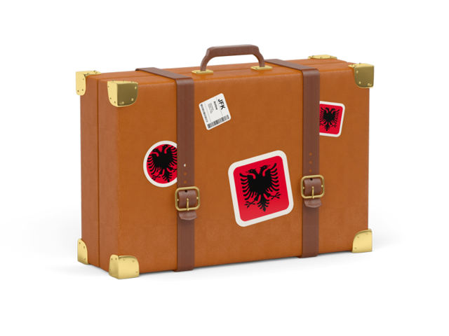 Travel suitcase icon. Download flag icon of Albania at PNG format