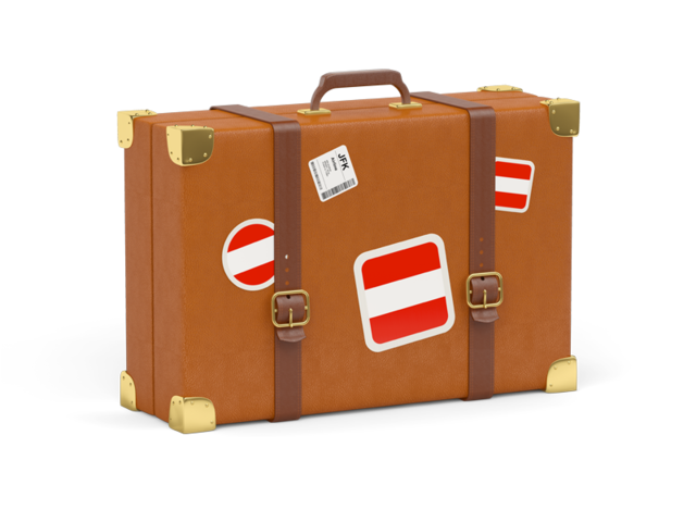 Travel suitcase icon. Download flag icon of Austria at PNG format