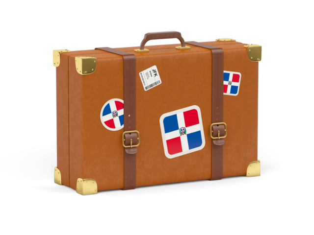 Travel Suitcase Icon Illustration Of Flag Of Dominican Republic 