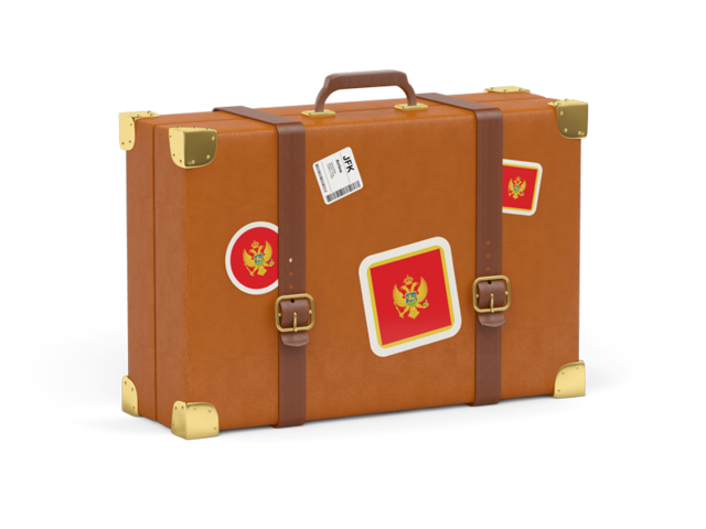Travel suitcase icon. Download flag icon of Montenegro at PNG format