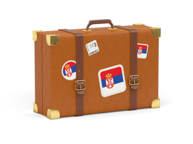 Travel suitcase icon. Download flag icon of Serbia at PNG format