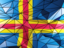 Aland Islands. Triangle background. Download icon.