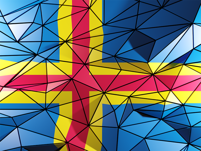 Triangle background. Download flag icon of Aland Islands at PNG format