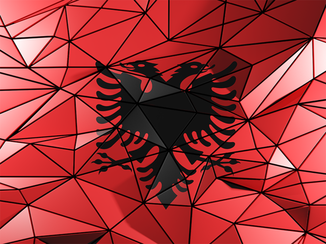 Бэкграунд из треугольников. Скачать флаг. Албания