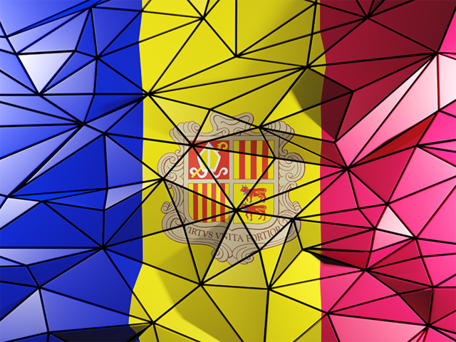 Triangle background. Download flag icon of Andorra at PNG format