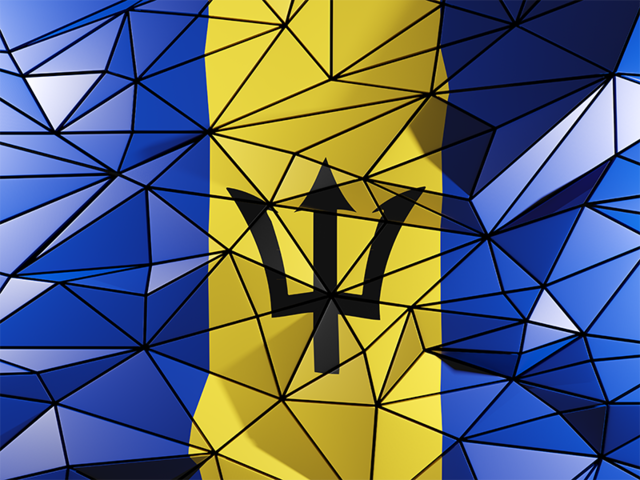 Triangle background. Download flag icon of Barbados at PNG format