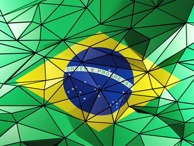 Triangle background. Download flag icon of Brazil at PNG format