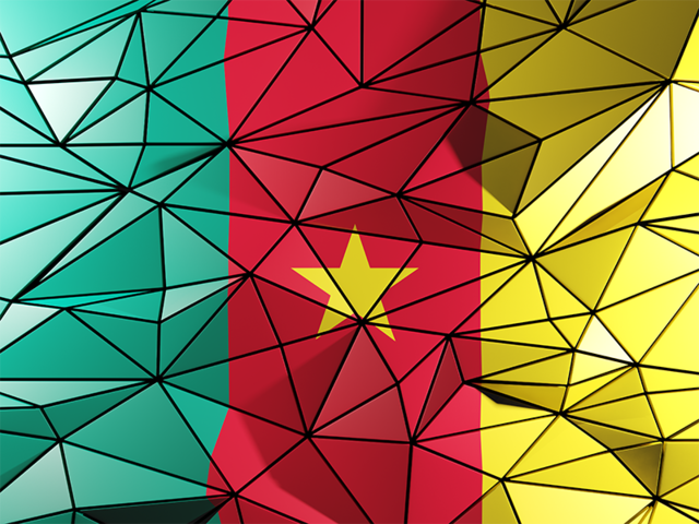 Triangle background. Download flag icon of Cameroon at PNG format