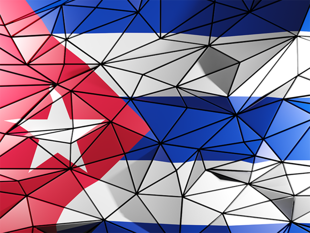 Бэкграунд из треугольников. Скачать флаг. Куба