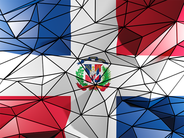 Бэкграунд из треугольников. Скачать флаг. Доминиканская Республика