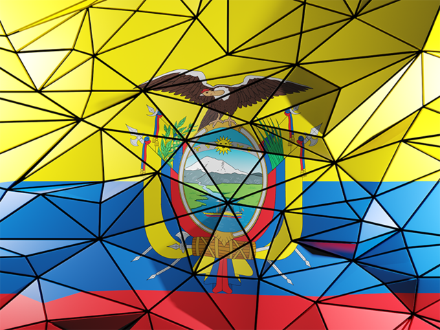 Triangle background. Download flag icon of Ecuador at PNG format