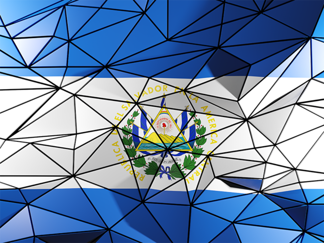 Triangle background. Download flag icon of El Salvador at PNG format