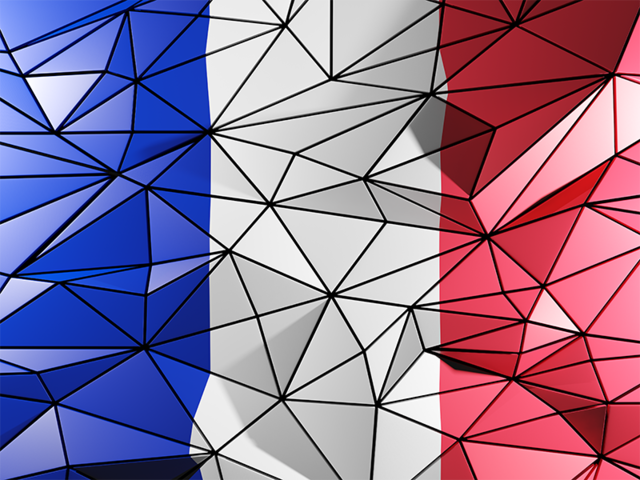 Бэкграунд из треугольников. Скачать флаг. Франция