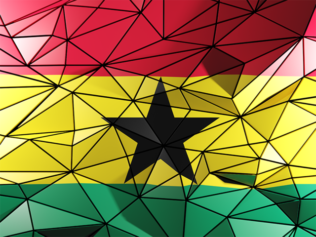 Бэкграунд из треугольников. Скачать флаг. Гана