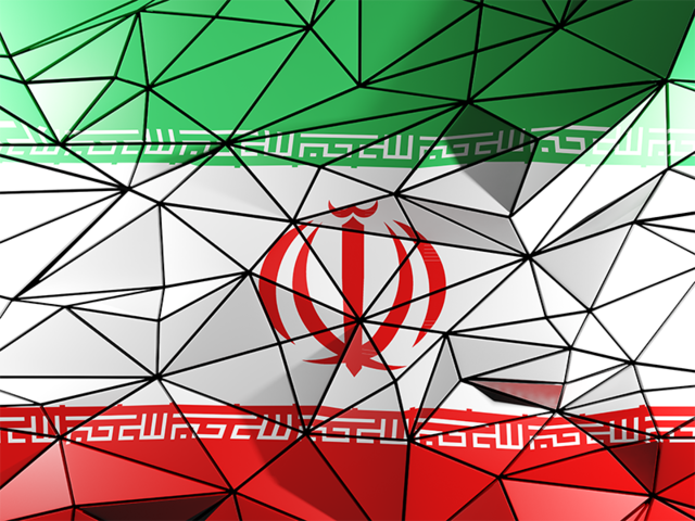 Triangle background. Download flag icon of Iran at PNG format
