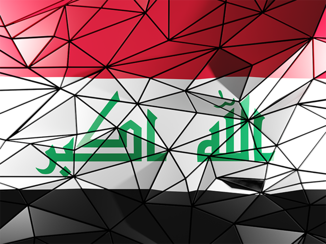 Triangle background. Download flag icon of Iraq at PNG format