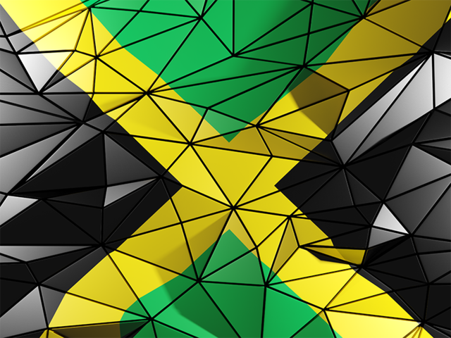 Бэкграунд из треугольников. Скачать флаг. Ямайка