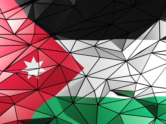 Triangle background. Download flag icon of Jordan at PNG format
