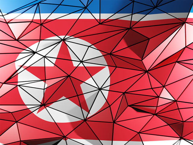 Triangle background. Download flag icon of North Korea at PNG format