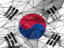 South Korea. Triangle background. Download icon.