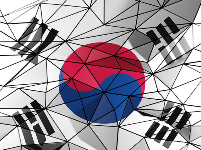 Triangle background. Download flag icon of South Korea at PNG format